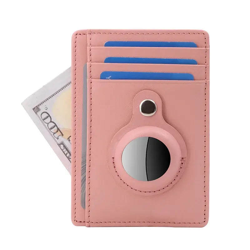 RFID Leather Wallet - Anti-Theft - For Men & Women With Air Tag - DISCOVERIES DEPOT