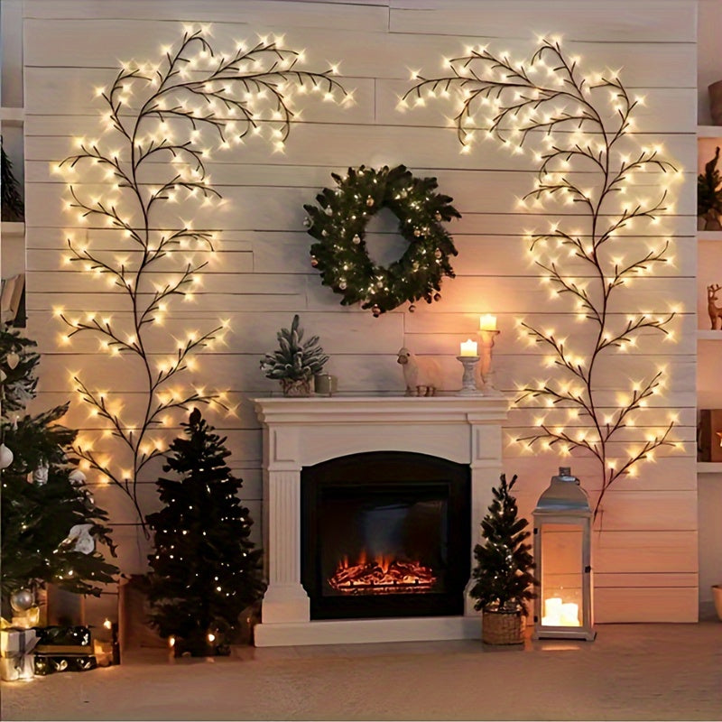 1.8m/6Ft 96 LEDs Bendable Willow Vine Lights - Rattan Tree Decorative Night Light with 8 Modes, Indoor Home Decor for Garden Living Room, Perfect Gift for Festival Christmas, Halloween, Camping, Party, Birthday