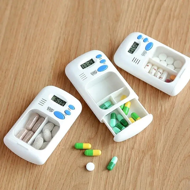 Mini Portable Pill Reminder - Drug Alarm Timer - Electronic Box Organiser - LED Display Medicine Case - Alarm Clock Reminder - Pill Box - DISCOVERIES DEPOT