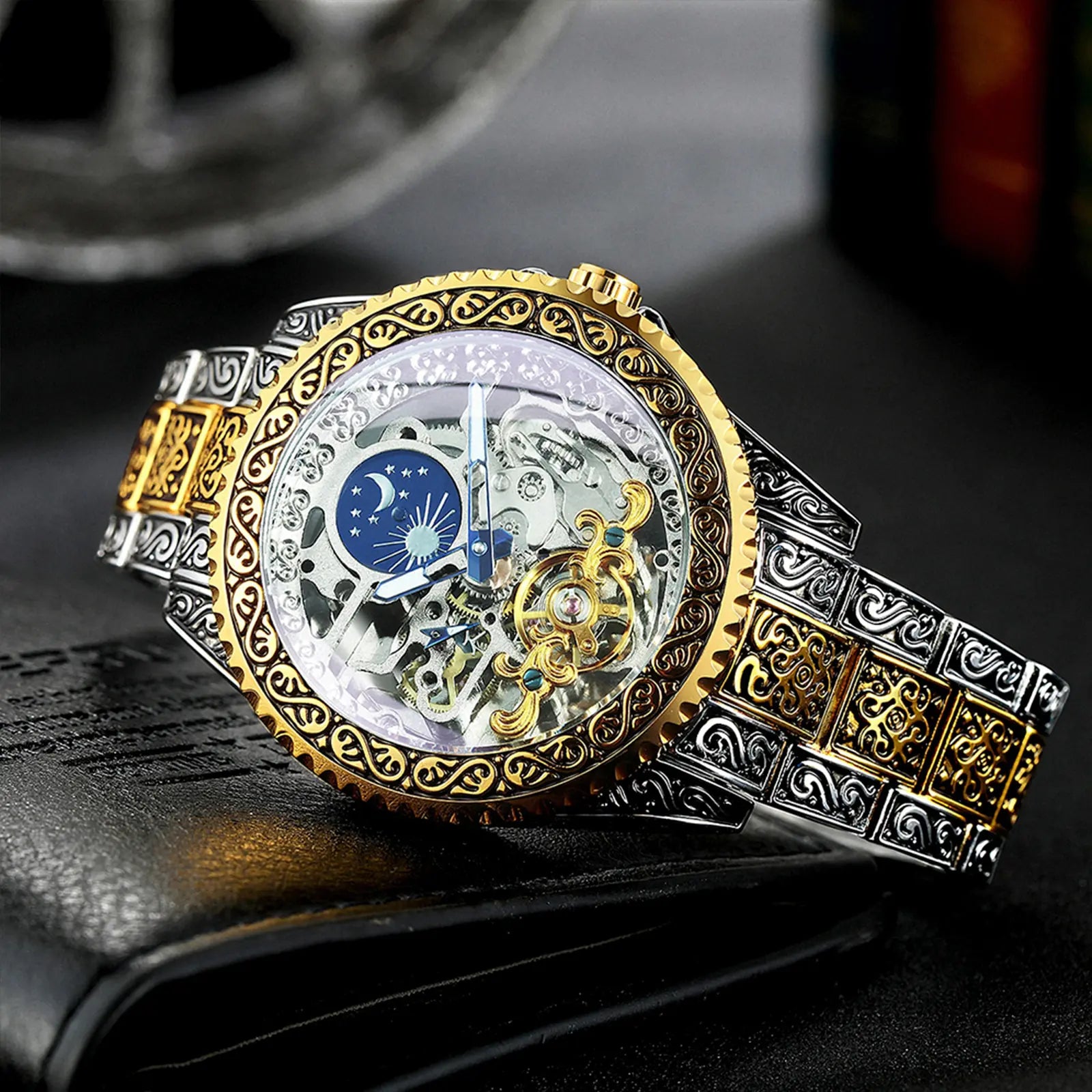 Luxury Moon Phase Mechanical Watches - DISCOVERIES DEPOT