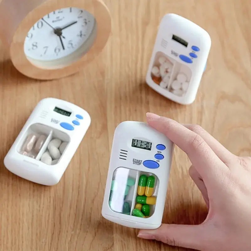 Mini Portable Pill Reminder - Drug Alarm Timer - Electronic Box Organiser - LED Display Medicine Case - Alarm Clock Reminder - Pill Box - DISCOVERIES DEPOT