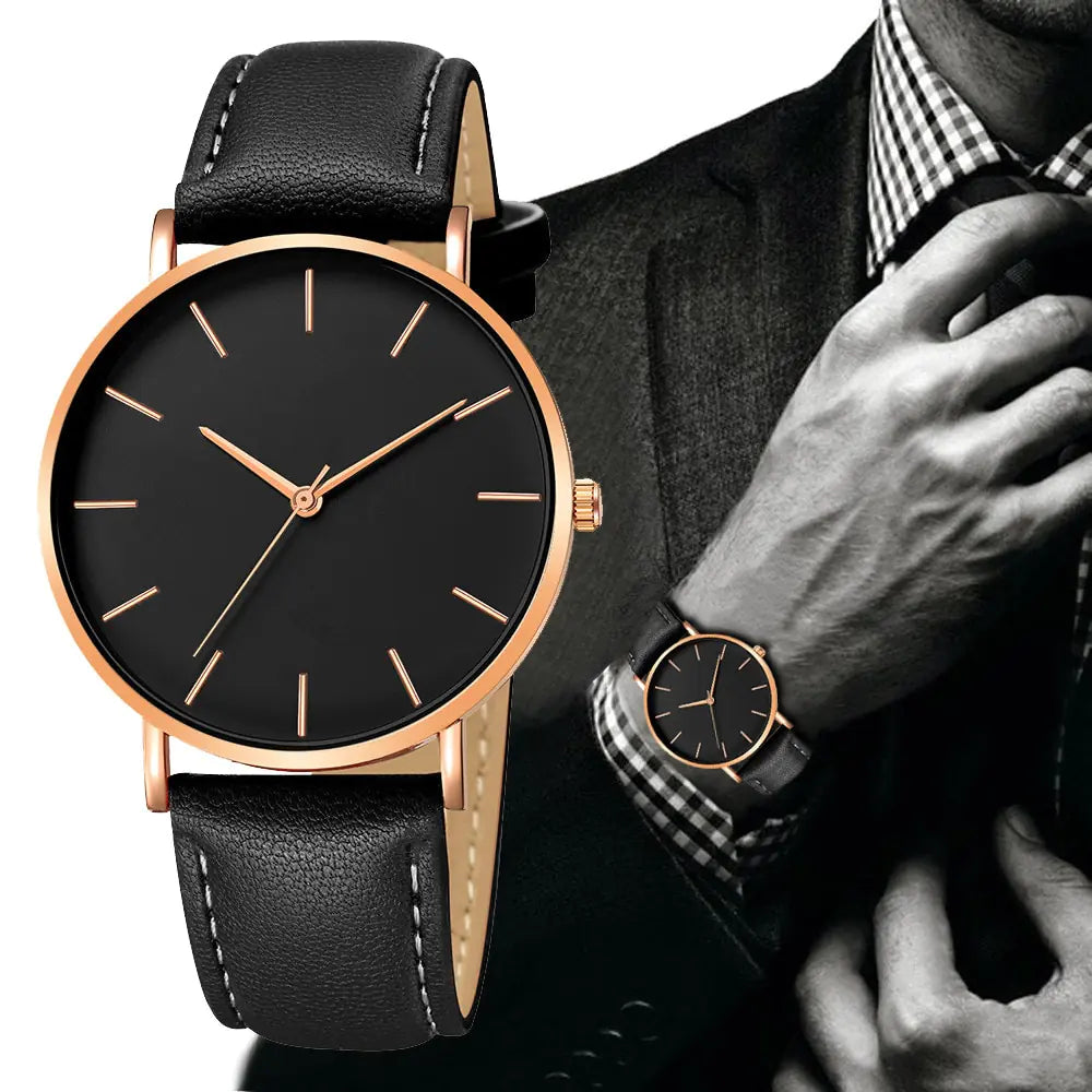 Simple Leather Men's Luxury Watches - DISCOVERIES DEPOT