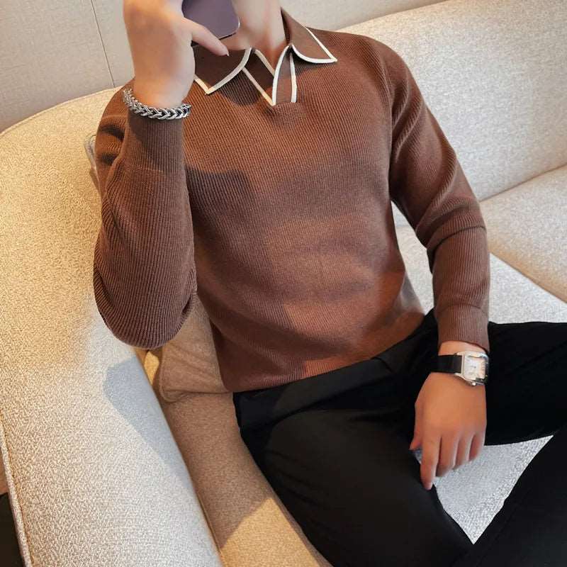 Brand Clothing Men Warm in Winter Lapel Knitted  DISCOVERIES DEPOT 35.17 