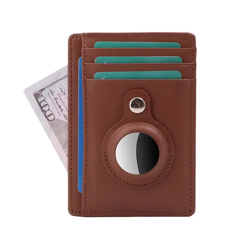 RFID Leather Wallet - Anti-Theft - For Men & Women With Air Tag - DISCOVERIES DEPOT