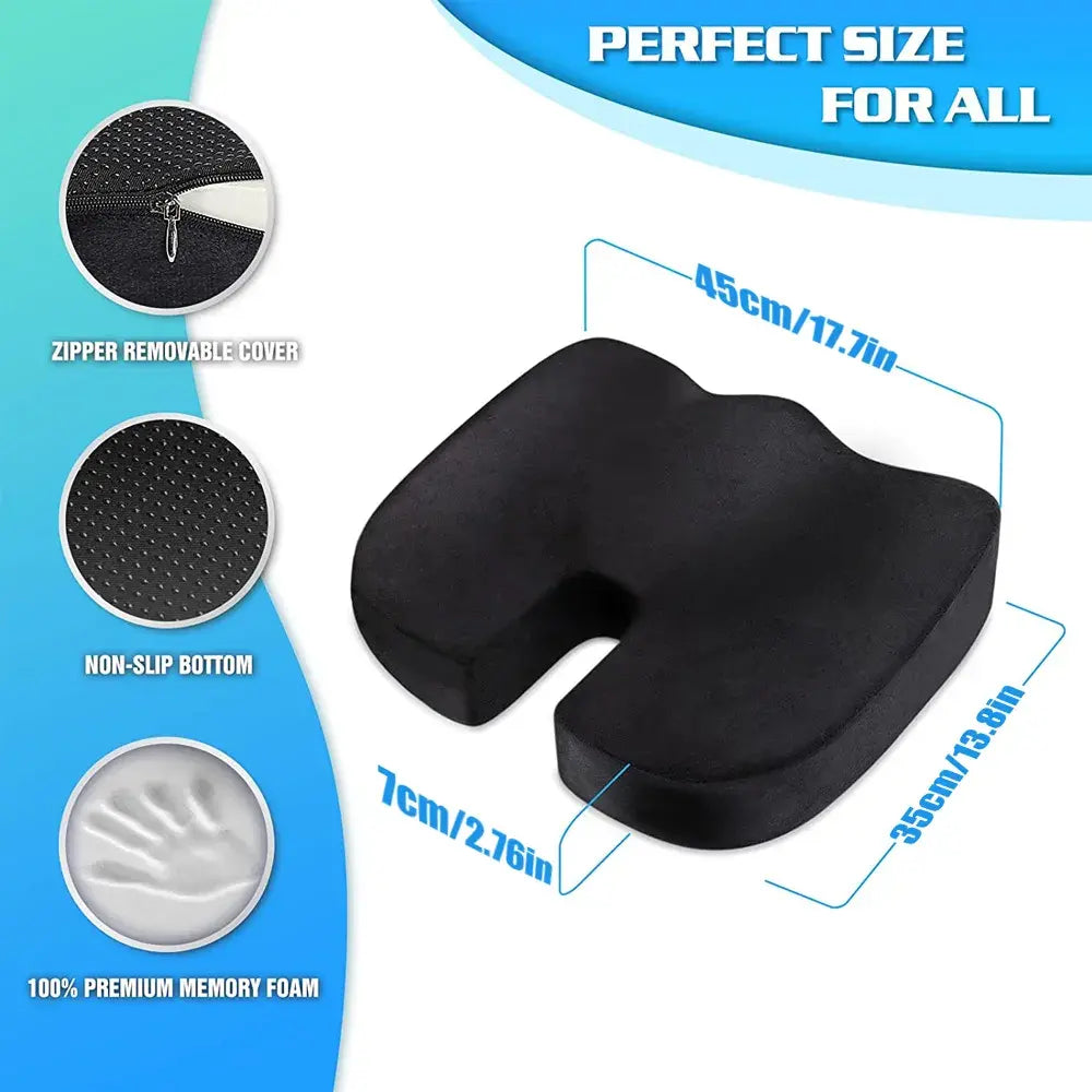 Seat Cushion - Chair - Car - Office - Hip Support Massage - Orthopedics Pillow - DISCOVERIES DEPOT