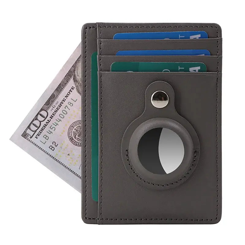 RFID Leather Wallet - Anti-Theft - For Men & Women With Air Tag - DISCOVERIES DEPOT