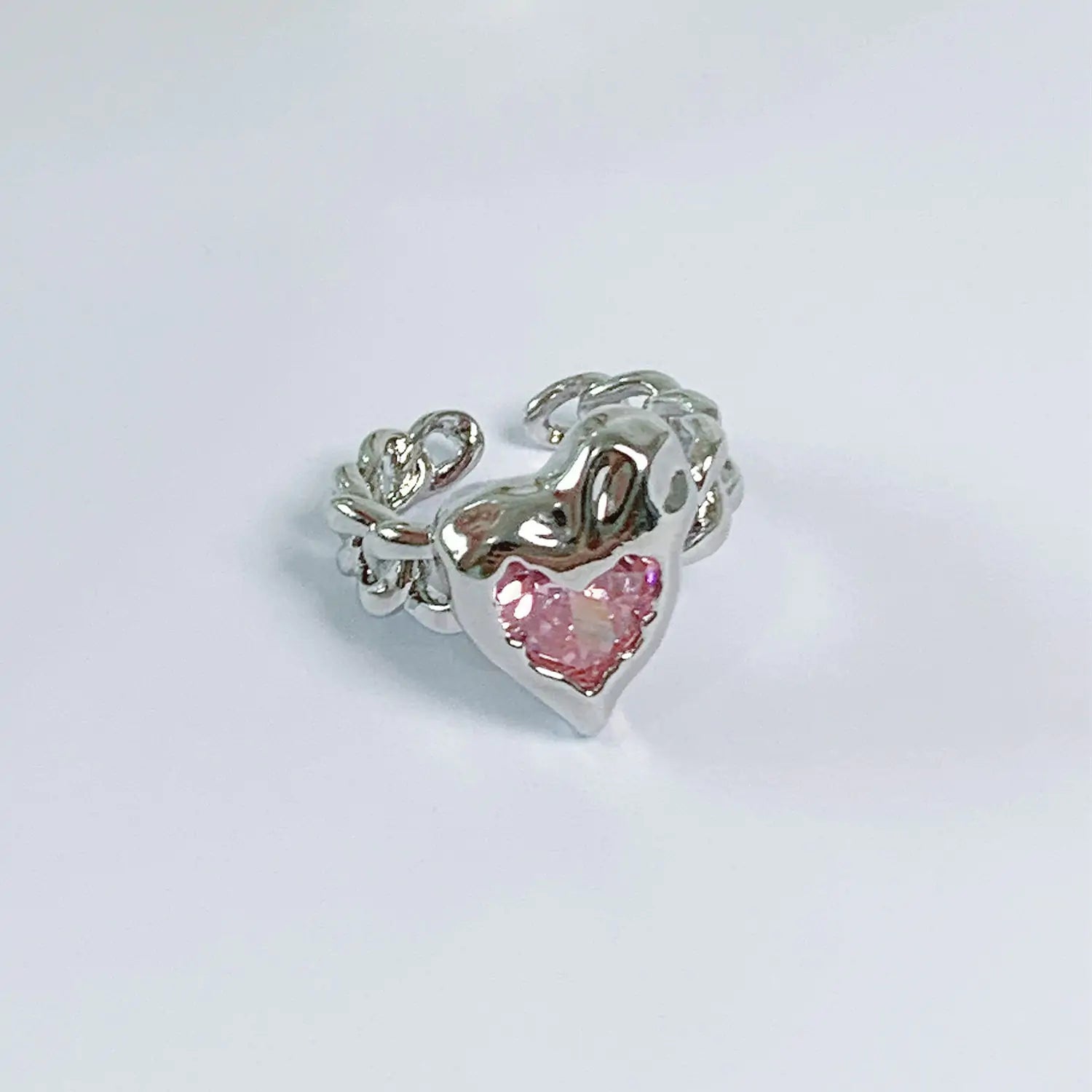 Adjustable Heart Sparkling Ring - DISCOVERIES DEPOT