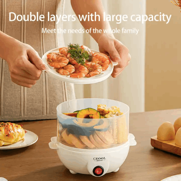 Electric Egg Cooker - Double Decker - DISCOVERIES DEPOT