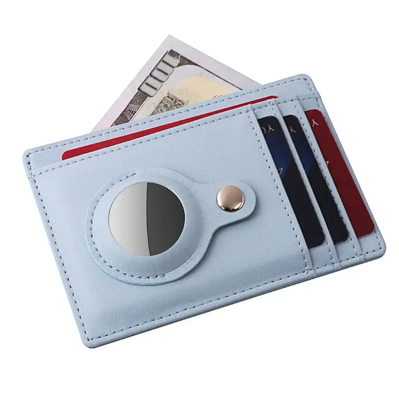 RFID Leather Wallet - Anti-Theft - For Men & Women With Air Tag - DISCOVERIES DEPOT