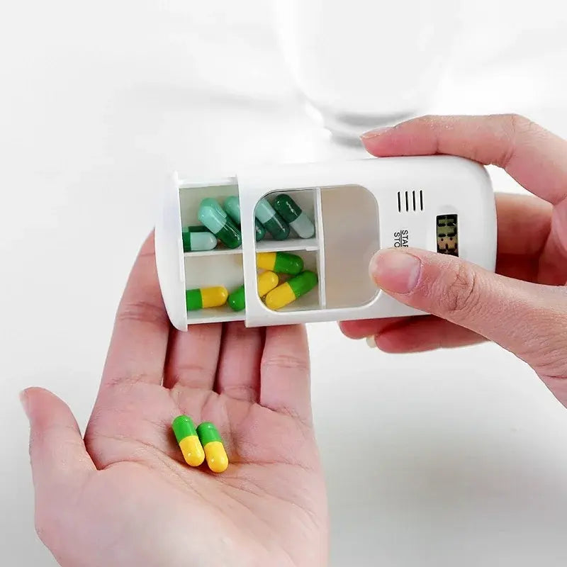 Mini Portable Pill Reminder - Drug Alarm Timer - Electronic Box Organiser - LED Display Medicine Case - Alarm Clock Reminder - Pill Box - DISCOVERIES DEPOT