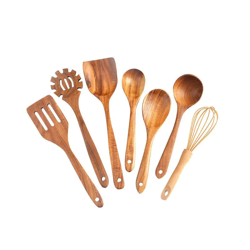 7-Piece Teak Kitchenware Set - DISCOVERIES DEPOT