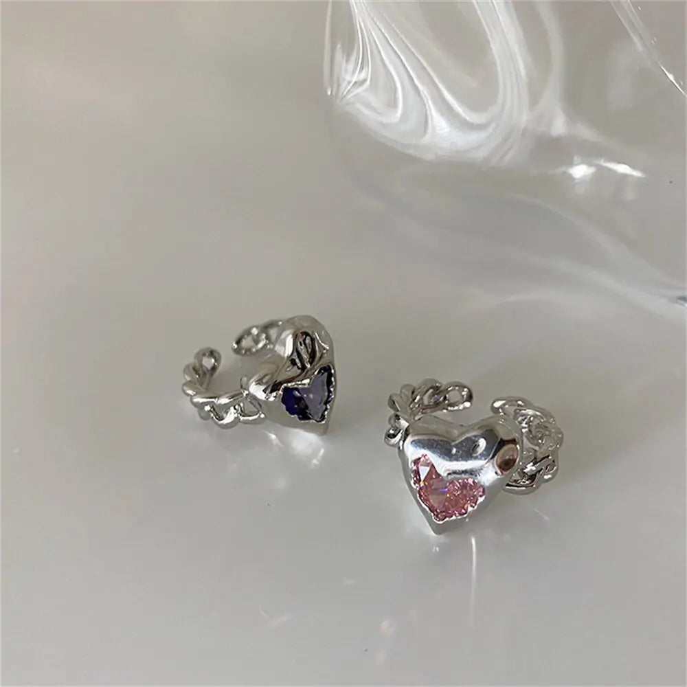 Adjustable Heart Sparkling Ring - DISCOVERIES DEPOT