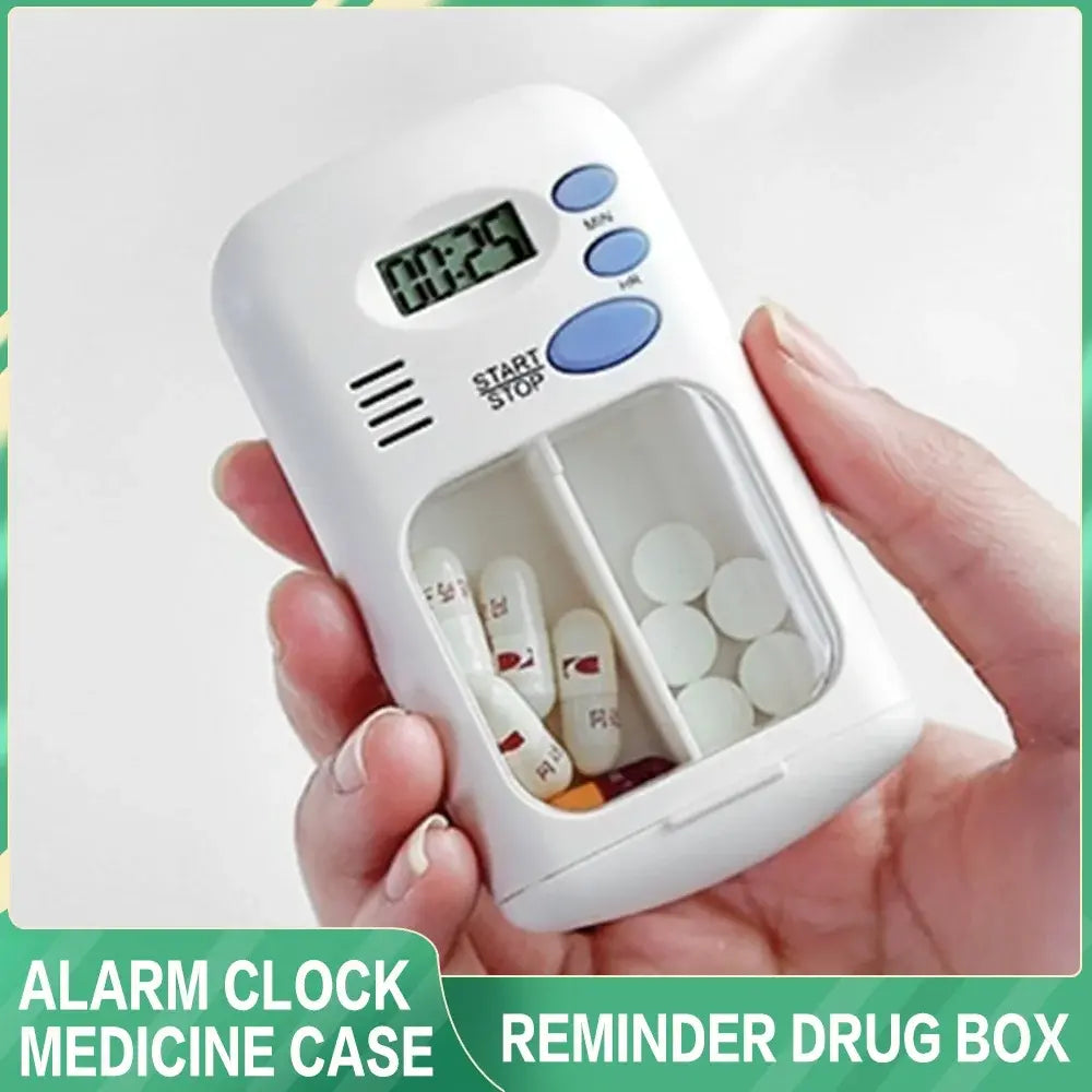 Mini Portable Pill Reminder - Drug Alarm Timer - Electronic Box Organiser - LED Display Medicine Case - Alarm Clock Reminder - Pill Box - DISCOVERIES DEPOT