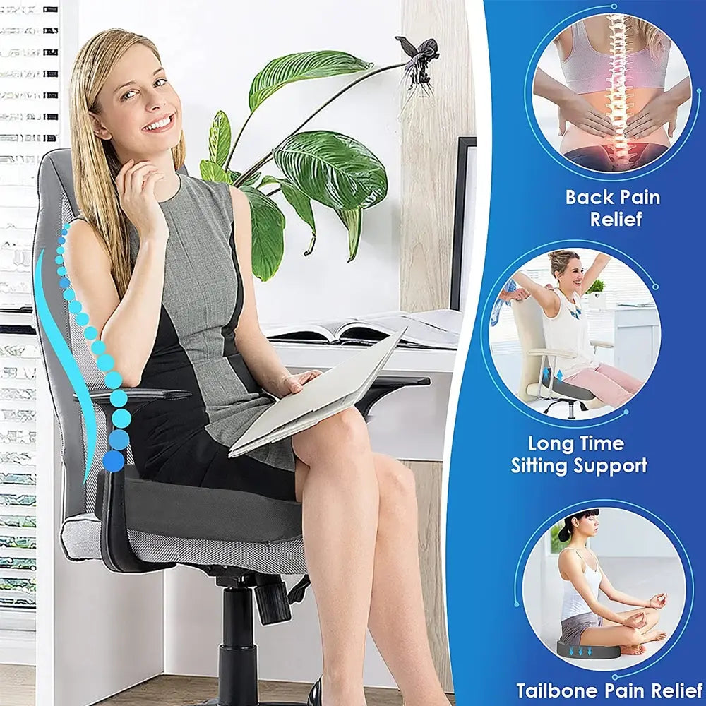 Seat Cushion - Chair - Car - Office - Hip Support Massage - Orthopedics Pillow - DISCOVERIES DEPOT