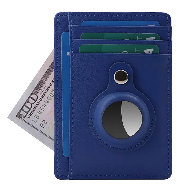 RFID Leather Wallet - Anti-Theft - For Men & Women With Air Tag - DISCOVERIES DEPOT