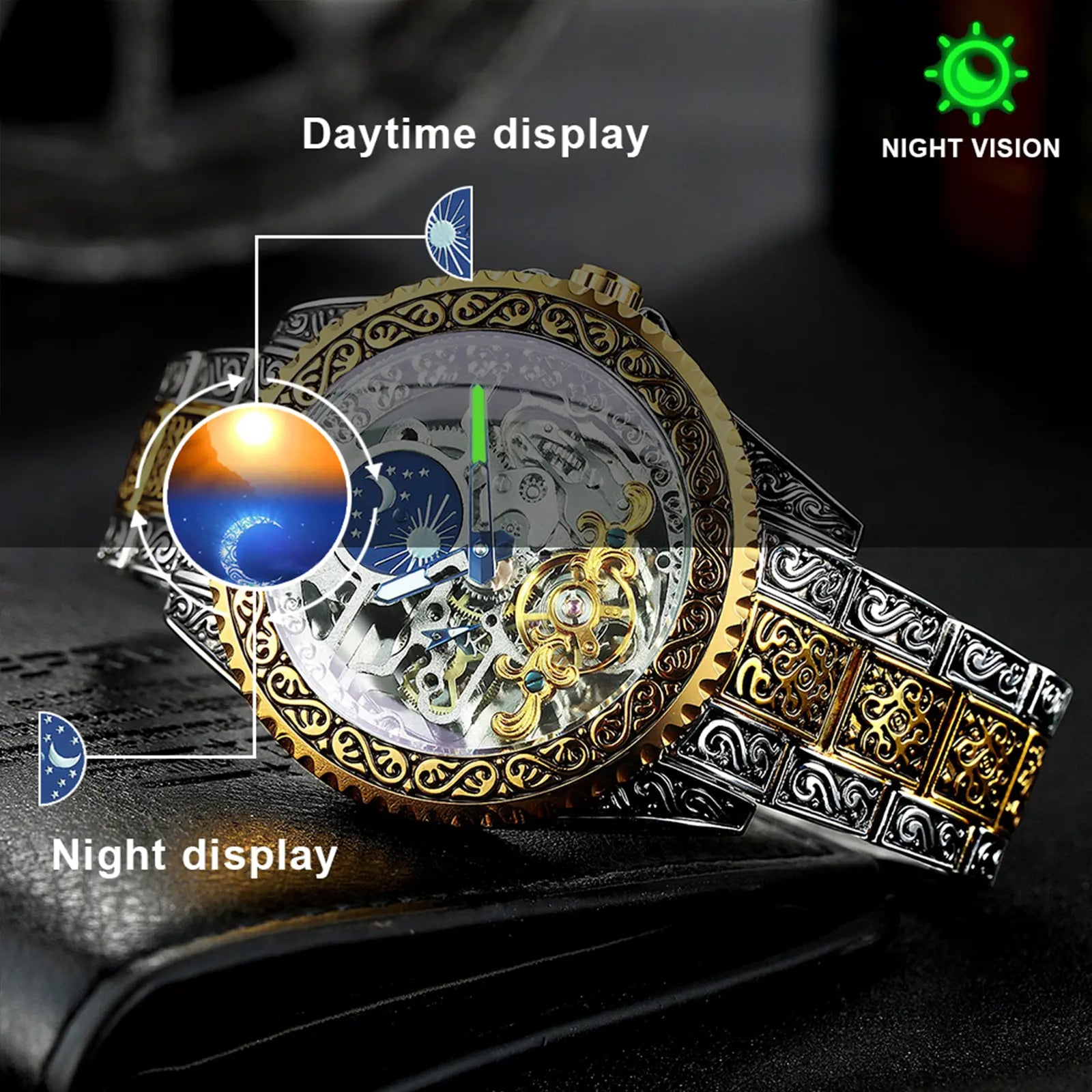 Luxury Moon Phase Mechanical Watches - DISCOVERIES DEPOT