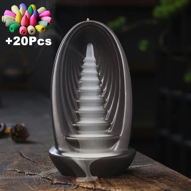 Clay Waterfall Aromatherapy Incense Burner - DISCOVERIES DEPOT