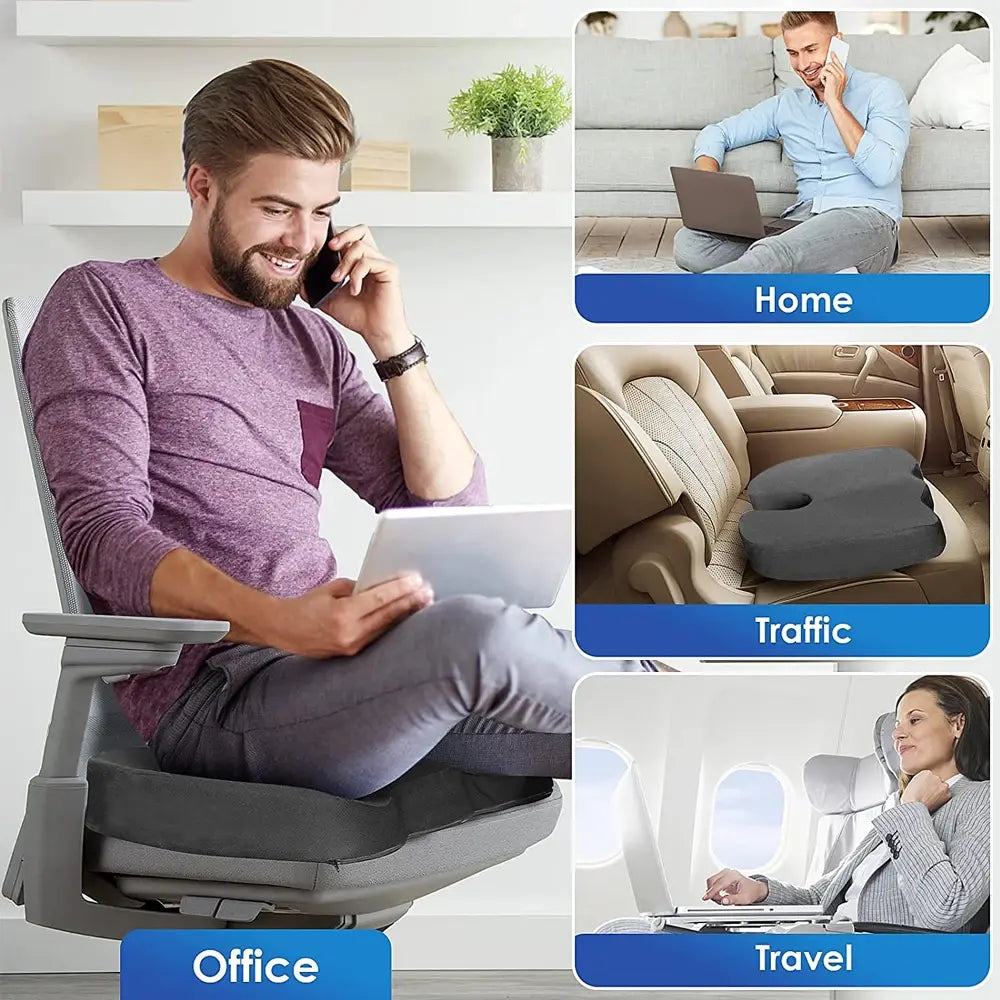 Seat Cushion - Chair - Car - Office - Hip Support Massage - Orthopedics Pillow - DISCOVERIES DEPOT