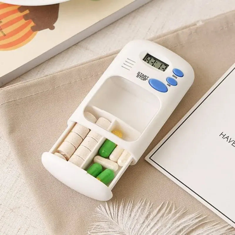 Mini Portable Pill Reminder - Drug Alarm Timer - Electronic Box Organiser - LED Display Medicine Case - Alarm Clock Reminder - Pill Box - DISCOVERIES DEPOT